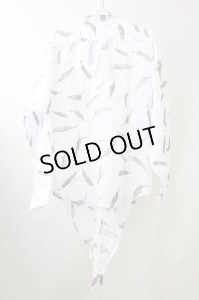 画像2: CIVARIZE / InLayフェザー総柄ドルマンシャツ 44 ホワイト T-25-10-03-018-CI-sh-YM-ZT (2)