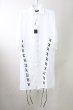 画像1: CIVARIZE / レースアップシフォン五分袖ロングシャツ 44 ホワイト T-25-10-03-019-CI-sh-YM-ZT (1)