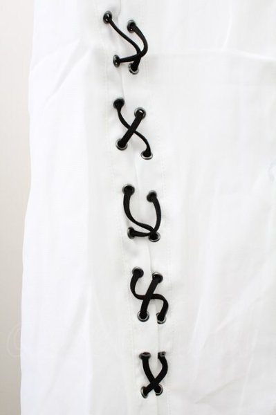 画像4: CIVARIZE / レースアップシフォン五分袖ロングシャツ 44 ホワイト T-25-10-03-019-CI-sh-YM-ZT280 (4)