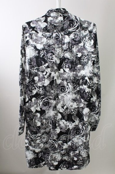 画像2: CIVARIZE / ローズジャガードロングシャツ 44 ホワイトｘブラック T-25-10-03-021-CI-sh-YM-ZT280 (2)