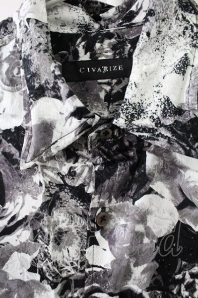 画像3: CIVARIZE / ローズジャガードロングシャツ 44 ホワイトｘブラック T-25-10-03-021-CI-sh-YM-ZT280 (3)