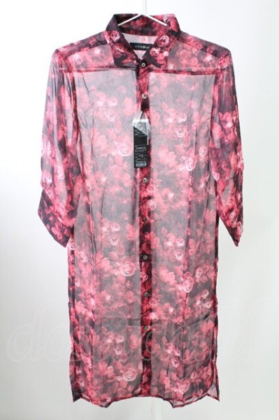 画像1: CIVARIZE / シースルーフラワーロングシャツ 44 レッド T-25-10-03-022-CI-sh-YM-ZT (1)