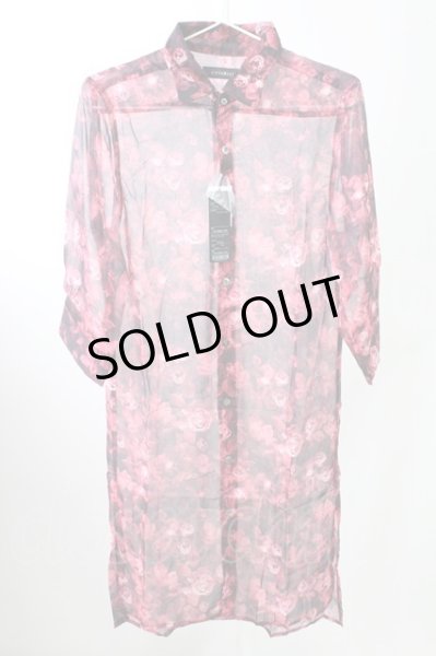 画像1: CIVARIZE / シースルーフラワーロングシャツ 44 レッド T-25-10-03-022-CI-sh-YM-ZT280 (1)