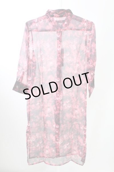 画像2: CIVARIZE / シースルーフラワーロングシャツ 44 レッド T-25-10-03-022-CI-sh-YM-ZT280 (2)