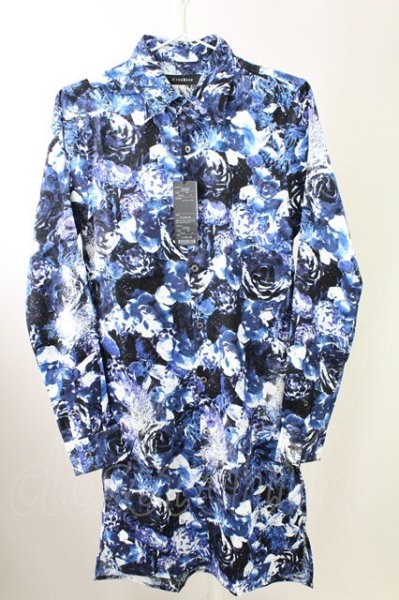 画像1: CIVARIZE / ローズジャガードロングシャツ 44 ブルー T-25-10-03-024-CI-sh-YM-ZT (1)