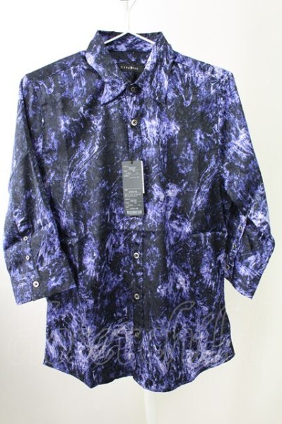 画像1: CIVARIZE / 6分丈ジャガードシャツ 44 ブルー T-25-10-03-025-CI-sh-YM-ZT (1)