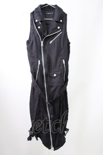 画像1: CIVARIZE / Kaiser ダブルライダースロングベスト 44 ブラック T-25-10-03-027-CI-to-YM-ZT (1)