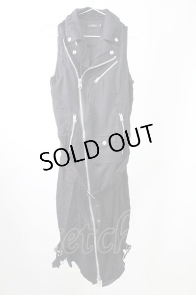 画像1: CIVARIZE / Kaiser ダブルライダースロングベスト 44 ブラック T-25-10-03-027-CI-to-YM-ZT (1)