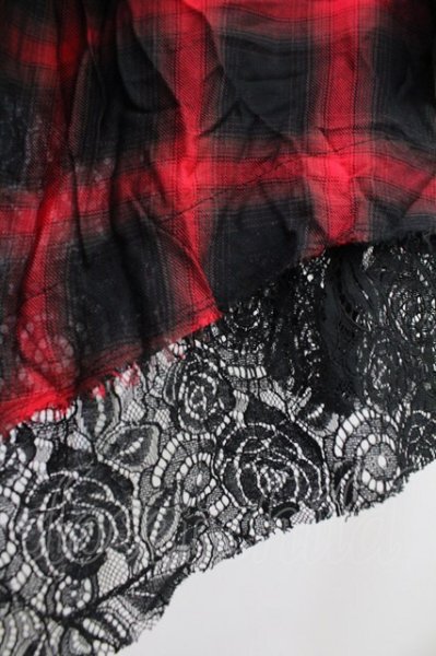 画像4: CIVARIZE / Decieve レイヤードレーストッパーカーディガン 44 レッドｘブラック T-25-10-03-028-CI-to-YM-ZT267 (4)