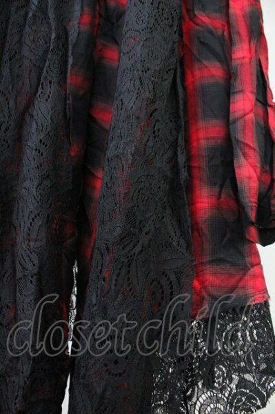 画像5: CIVARIZE / Decieve レイヤードレーストッパーカーディガン 44 レッドｘブラック T-25-10-03-028-CI-to-YM-ZT267 (5)