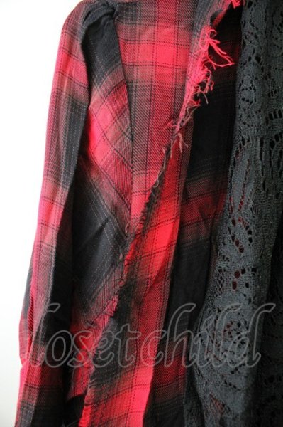 画像6: CIVARIZE / Decieve レイヤードレーストッパーカーディガン 44 レッドｘブラック T-25-10-03-028-CI-to-YM-ZT267 (6)