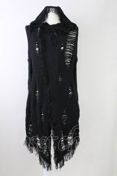 画像1: CIVARIZE / Devaste ニットノーススリーブパーカー 44 ブラック T-25-10-03-032-CI-to-YM-ZT (1)