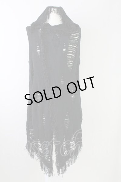 画像1: CIVARIZE / Devaste ニットノーススリーブパーカー 44 ブラック T-25-10-03-032-CI-to-YM-ZT (1)