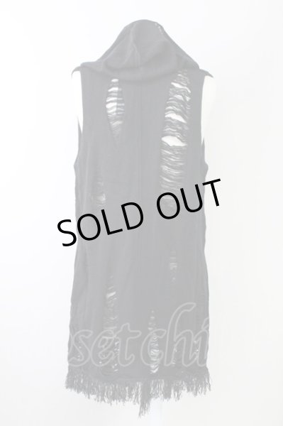 画像2: CIVARIZE / Devaste ニットノーススリーブパーカー 44 ブラック T-25-10-03-032-CI-to-YM-ZT (2)