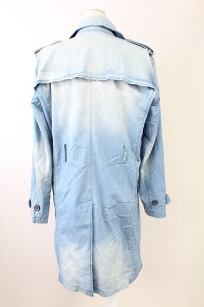 画像2: Black by VANQUISH / スプリングストレッチデニムトレンチコート S ライトインディゴ T-25-10-03-038-Bl-ou-YM-ZTM019 (2)