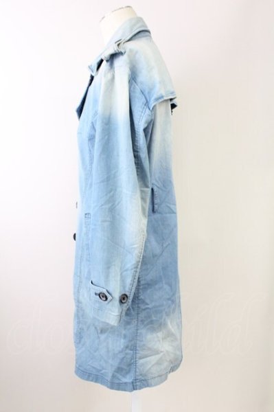 画像3: Black by VANQUISH / スプリングストレッチデニムトレンチコート S ライトインディゴ T-25-10-03-038-Bl-ou-YM-ZTM019 (3)