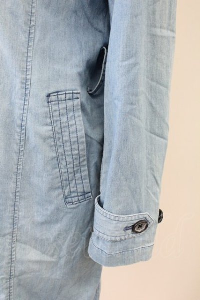 画像4: Black by VANQUISH / スプリングストレッチデニムトレンチコート S ライトインディゴ T-25-10-03-038-Bl-ou-YM-ZTM019 (4)