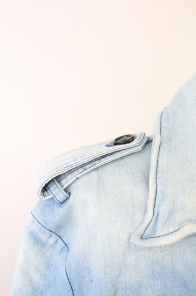 画像5: Black by VANQUISH / スプリングストレッチデニムトレンチコート S ライトインディゴ T-25-10-03-038-Bl-ou-YM-ZTM019 (5)