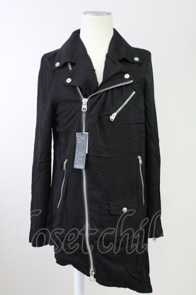 画像1: CIVARIZE / Haterレーヨンアシメライダースジャケット 44 ブラック T-25-10-03-039-CI-ja-YM-ZT (1)