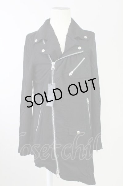 画像1: CIVARIZE / Haterレーヨンアシメライダースジャケット 44 ブラック T-25-10-03-039-CI-ja-YM-ZT266 (1)