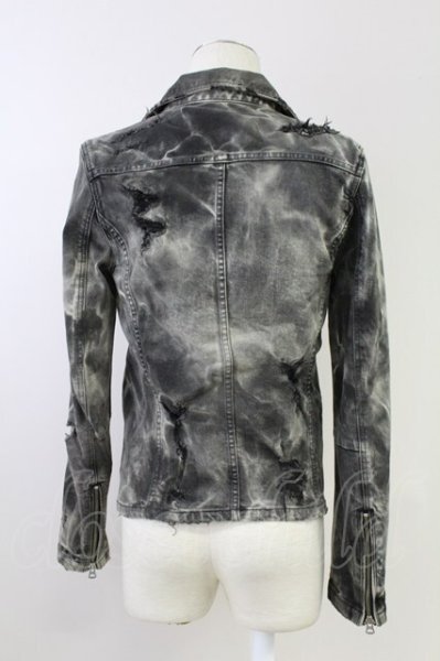 画像2: CIVARIZE / Rebellious 加工デニムライダース 44 グレー T-25-10-03-040-CI-ja-YM-ZT266 (2)