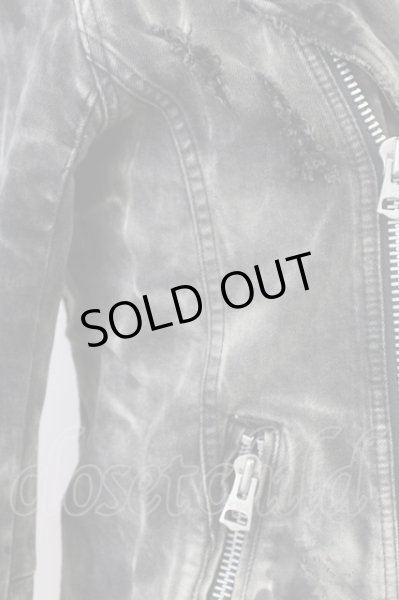 画像5: CIVARIZE / Rebellious 加工デニムライダース 44 グレー T-25-10-03-040-CI-ja-YM-ZT266 (5)