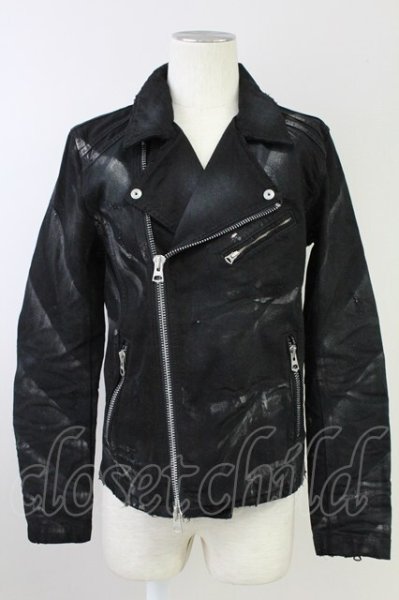 画像1: CIVARIZE / Transcend 加工デニムライダースジャケット 44 ブラック T-25-10-03-041-CI-ja-YM-ZT (1)