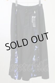 CIVARIZE / Detectフラワー柄マチ付ジップワイドパンツ 44 ブラックx