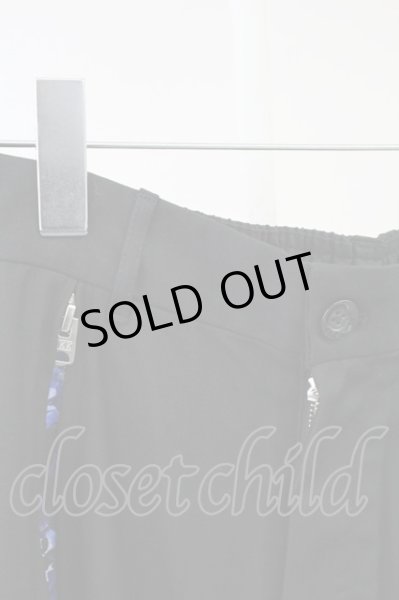 画像3: CIVARIZE / Detectフラワー柄マチ付ジップワイドパンツ 44 ブラックｘブルー T-25-10-03-043-CI-pa-YM-ZT265 (3)