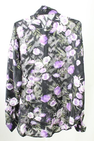 画像2: NO ID. BLACK / シアーBIG-シャツ ONE ブラックｘパープル T-25-10-03-010-NO-sh-YM-ZT288 (2)