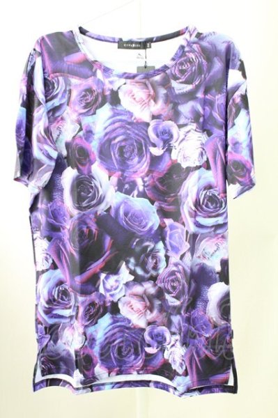 画像1: CIVARIZE / Twinkle フラワー総柄ビッグTシャツ 44 ブルー（パープル） T-25-10-03-011-CI-ts-YM-ZT (1)