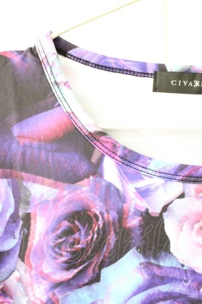 画像3: CIVARIZE / Twinkle フラワー総柄ビッグTシャツ 44 ブルー（パープル） T-25-10-03-011-CI-ts-YM-ZT288 (3)
