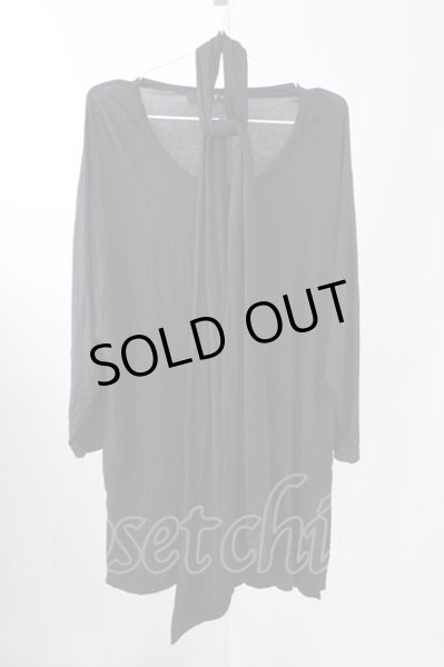 画像1: NO ID. BLACK / ストール付ドルマンスリーブカットソー ONE ブラック T-25-10-03-013-NO-to-YM-ZT280 (1)