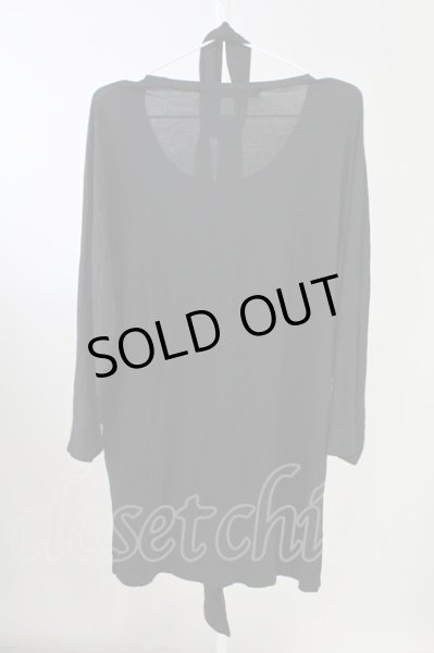 画像2: NO ID. BLACK / ストール付ドルマンスリーブカットソー ONE ブラック T-25-10-03-013-NO-to-YM-ZT280 (2)