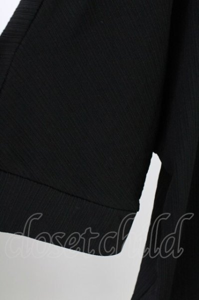 画像4: NO ID. / テレコレイヤードドルマンスリーブTシャツ ONE ブラック T-25-10-03-014-NO-ts-YM-ZT280 (4)