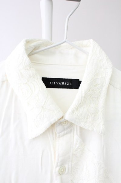 画像3: CIVARIZE / Cunningレース切り替えロングシャツ 44 ホワイト T-25-10-03-016-CI-sh-YM-ZT275 (3)