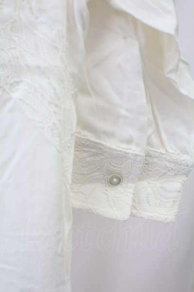 画像4: CIVARIZE / Cunningレース切り替えロングシャツ 44 ホワイト T-25-10-03-016-CI-sh-YM-ZT275 (4)