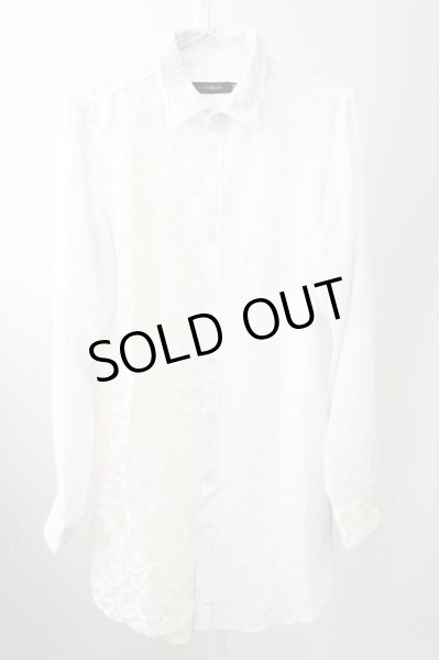 画像1: CIVARIZE / シフォンレース切り替えロングシャツ 44 ホワイト T-25-10-03-017-CI-sh-YM-ZT280 (1)