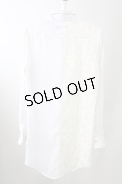 画像2: CIVARIZE / シフォンレース切り替えロングシャツ 44 ホワイト T-25-10-03-017-CI-sh-YM-ZT280 (2)