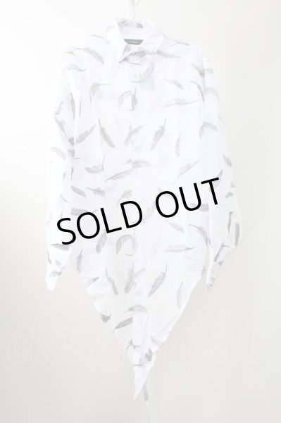 画像1: CIVARIZE / InLayフェザー総柄ドルマンシャツ 44 ホワイト T-25-10-03-018-CI-sh-YM-ZT (1)