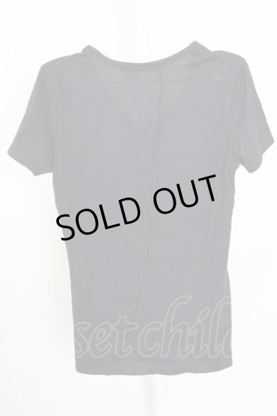 画像2: FUGA / JISUSプリントVネックTシャツ 44 ブラック T-25-10-07-021-FU-ts-YM-ZT (2)