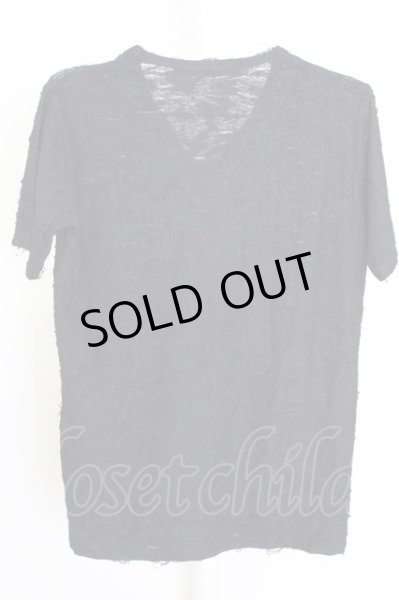 画像2: FUGA / デストロイＶネックＴシャツ 44 ブラック T-25-10-07-023-FU-ts-YM-ZT (2)