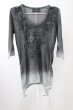 画像1: CIVARIZE / FUGA　Wネームグラデーション五分袖ロングカットソー 44 チャコール T-25-10-07-025-CI-ts-YM-ZT (1)