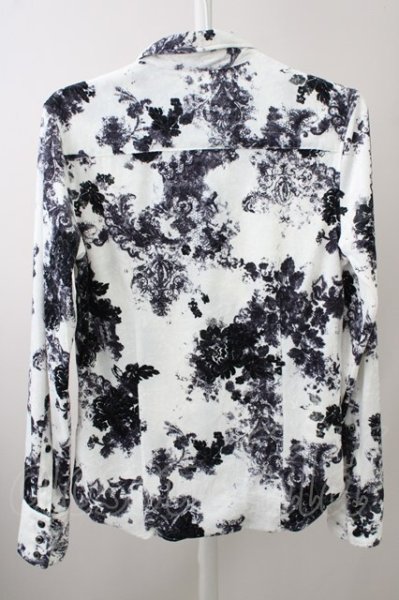 画像2: GOSTAR DE FUGA / ベロアペイズリーシャツ 44 ホワイトｘブラック T-25-10-07-030-GO-sh-YM-ZT073 (2)