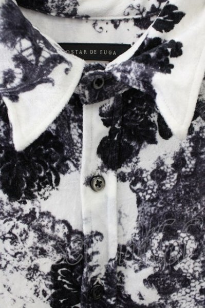 画像3: GOSTAR DE FUGA / ベロアペイズリーシャツ 44 ホワイトｘブラック T-25-10-07-030-GO-sh-YM-ZT073 (3)