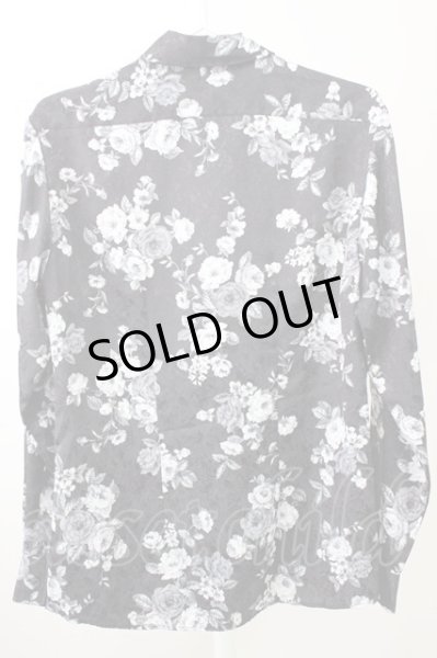 画像2: TORNADO MART / フラワージャガードシャツ M ブラック T-25-10-07-031-TO-sh-YM-ZT (2)