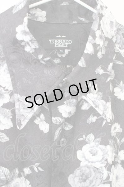 画像3: TORNADO MART / フラワージャガードシャツ M ブラック T-25-10-07-031-TO-sh-YM-ZT (3)
