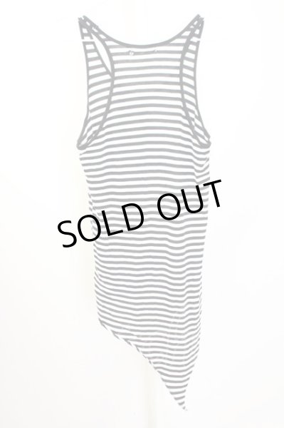 画像2: CIVARIZE / Lack　アシンメトリーロングタンクトップ 44 ブラックｘホワイト T-25-10-07-001-CI-to-YM-ZT (2)