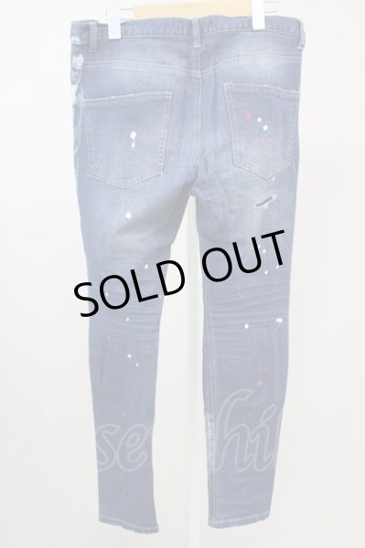 画像2: CavariA / ペイント加工ダメージスキニーデニムパンツ 44 インディゴ T-25-10-07-041-Ca-pa-YM-ZT075 (2)