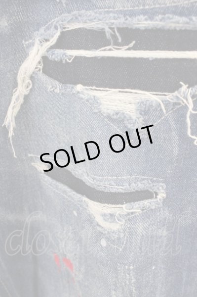 画像4: CavariA / ペイント加工ダメージスキニーデニムパンツ 44 インディゴ T-25-10-07-041-Ca-pa-YM-ZT075 (4)